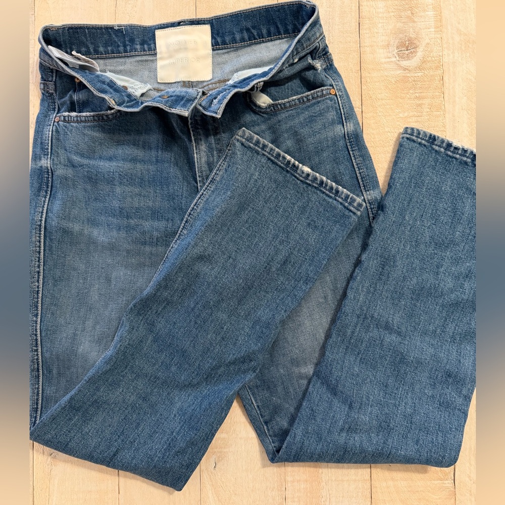 Mother Superior Denim High Waisted Smokin Double Ankle in Broken Record size 27